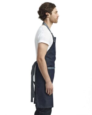 Artisan Collection by Reprime Domain Contrast Denim Bib Apron - Image 7