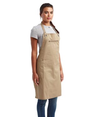 Artisan Collection by Reprime Barley Contrast Stitch Recycled Bib Apron - Image 5