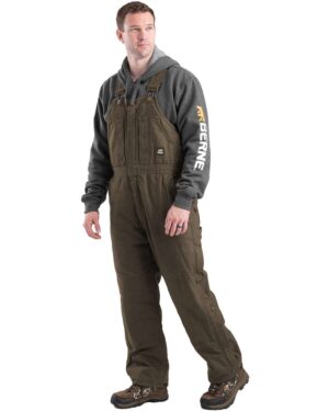 Berne Apparel Men's Heartland Insulated Washed Duck Bib Overall - Image 5