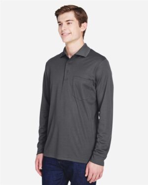 CORE365 Men's Pinnacle Performance Long Sleeve Piqué Polo with Pocket - Image 9