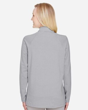 Devon & Jones Women's CrownLux Performance® Clubhouse Micro-Stripe Quarter-Zip Pullover - Image 5