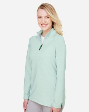 Devon & Jones Women's CrownLux Performance® Clubhouse Micro-Stripe Quarter-Zip Pullover - Image 9