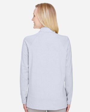 Devon & Jones Women's CrownLux Performance® Clubhouse Micro-Stripe Quarter-Zip Pullover - Image 15