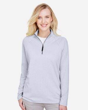 Devon & Jones Women's CrownLux Performance® Clubhouse Micro-Stripe Quarter-Zip Pullover - Image 13