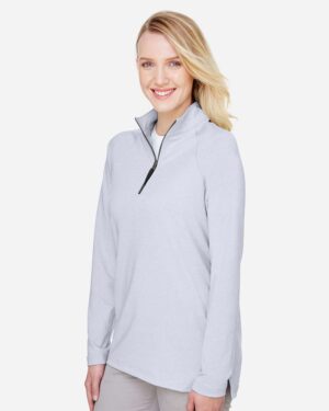 Devon & Jones Women's CrownLux Performance® Clubhouse Micro-Stripe Quarter-Zip Pullover - Image 14