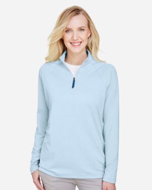 Devon & Jones Women's CrownLux Performance® Clubhouse Micro-Stripe Quarter-Zip Pullover - Image 18