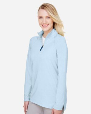 Devon & Jones Women's CrownLux Performance® Clubhouse Micro-Stripe Quarter-Zip Pullover - Image 19