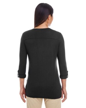 Devon & Jones Women's Perfect Fit™ Y-Placket Convertible Sleeve Knit Top - Image 3