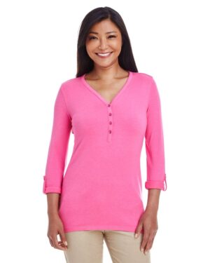 Devon & Jones Women's Perfect Fit™ Y-Placket Convertible Sleeve Knit Top - Image 5