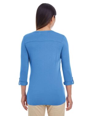 Devon & Jones Women's Perfect Fit™ Y-Placket Convertible Sleeve Knit Top - Image 11