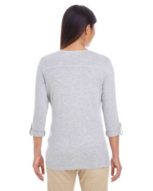 Devon & Jones Women's Perfect Fit™ Y-Placket Convertible Sleeve Knit Top - Image 15