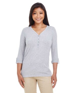 Devon & Jones Women's Perfect Fit™ Y-Placket Convertible Sleeve Knit Top - Image 13