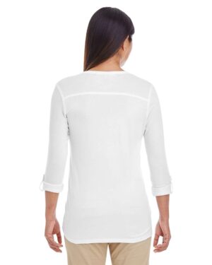 Devon & Jones Women's Perfect Fit™ Y-Placket Convertible Sleeve Knit Top - Image 23