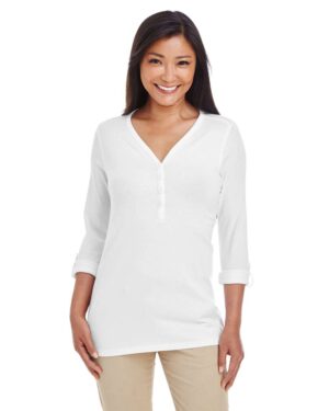 Devon & Jones Women's Perfect Fit™ Y-Placket Convertible Sleeve Knit Top - Image 21