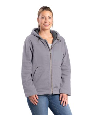 Berne Apparel Women's Sherpa-Lined Twill Hooded Jacket - Image 3