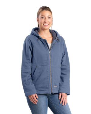 Berne Apparel Women's Sherpa-Lined Twill Hooded Jacket - Image 5