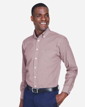 Devon & Jones Men's Crown Collection® Gingham Check Woven Dress Shirt - Image 4