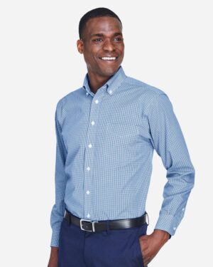 Devon & Jones Men's Crown Collection® Gingham Check Woven Dress Shirt - Image 9