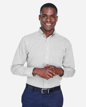 Devon & Jones Men's Crown Collection® Gingham Check Woven Dress Shirt - Image 23