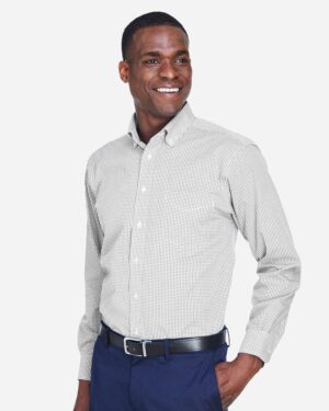Devon & Jones Men's Crown Collection® Gingham Check Woven Dress Shirt - Image 24