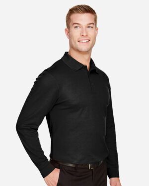 Devon & Jones Men's CrownLux Performance® Plaited Long Sleeve Polo - Image 4