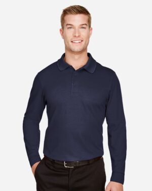 Devon & Jones Men's CrownLux Performance® Plaited Long Sleeve Polo - Image 8
