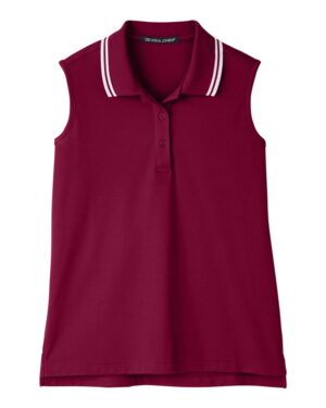 Devon & Jones Women's CrownLux Performance® Plaited Tipped Sleeveless Polo - Image 6