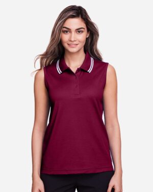 Devon & Jones Women's CrownLux Performance® Plaited Tipped Sleeveless Polo - Image 8