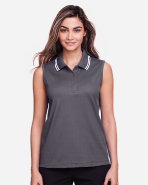 Devon & Jones Women's CrownLux Performance® Plaited Tipped Sleeveless Polo - Image 18