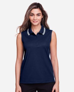 Devon & Jones Women's CrownLux Performance® Plaited Tipped Sleeveless Polo - Image 23