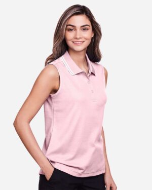 Devon & Jones Women's CrownLux Performance® Plaited Tipped Sleeveless Polo - Image 29
