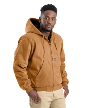 Berne Apparel Men's Heartland Washed Cotton Duck Hooded Jacket - Image 9
