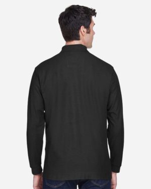 Devon & Jones Men's Pima Piqué Long Sleeve Polo - Image 5