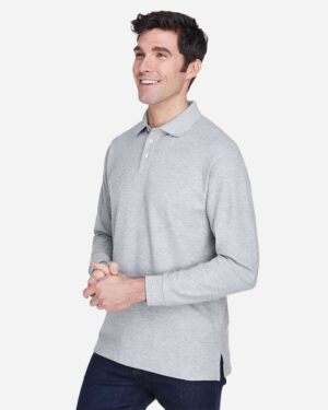 Devon & Jones Men's Pima Piqué Long Sleeve Polo - Image 9