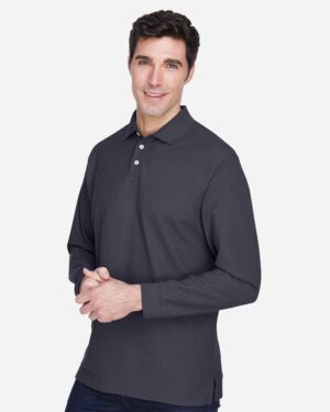 Devon & Jones Men's Pima Piqué Long Sleeve Polo - Image 14