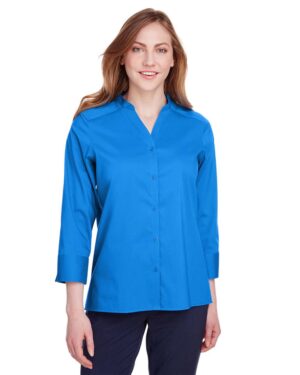 Devon & Jones Women's Crown Collection® Stretch Broadcloth Three-Quarter Sleeve Blouse - Image 3