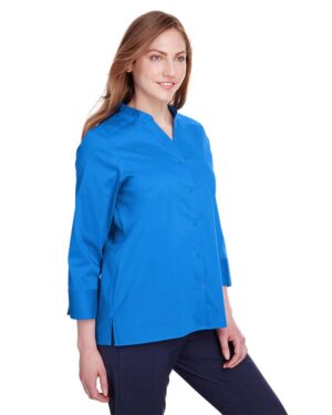 Devon & Jones Women's Crown Collection® Stretch Broadcloth Three-Quarter Sleeve Blouse - Image 4