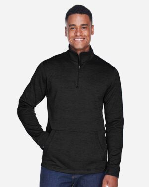 Devon & Jones Men's Newbury Mélange Fleece Quarter-Zip Pullover - Image 3