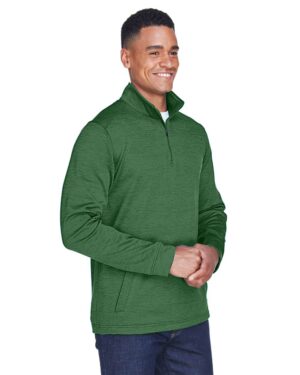 Devon & Jones Men's Newbury Mélange Fleece Quarter-Zip Pullover - Image 14