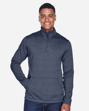 Devon & Jones Men's Newbury Mélange Fleece Quarter-Zip Pullover - Image 23