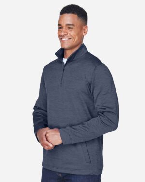 Devon & Jones Men's Newbury Mélange Fleece Quarter-Zip Pullover - Image 24