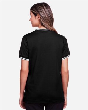 Devon & Jones Women's CrownLux Performance® Plaited Tipped V-Neck Shirt - Image 5