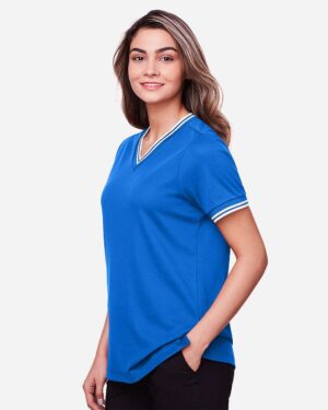 Devon & Jones Women's CrownLux Performance® Plaited Tipped V-Neck Shirt - Image 14