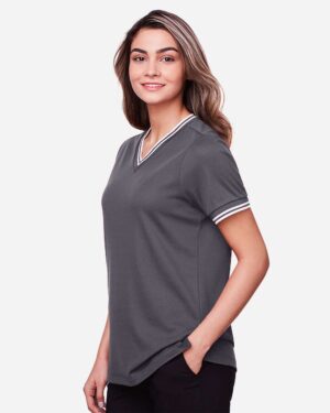 Devon & Jones Women's CrownLux Performance® Plaited Tipped V-Neck Shirt - Image 19