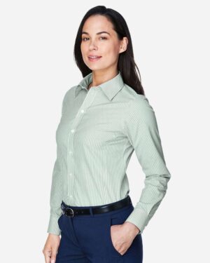 Devon & Jones Women's Crown Collection® Banker Stripe Woven Dress Shirt - Image 4