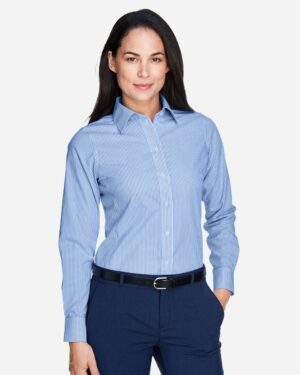 Devon & Jones Women's Crown Collection® Banker Stripe Woven Dress Shirt - Image 8