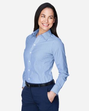 Devon & Jones Women's Crown Collection® Banker Stripe Woven Dress Shirt - Image 9