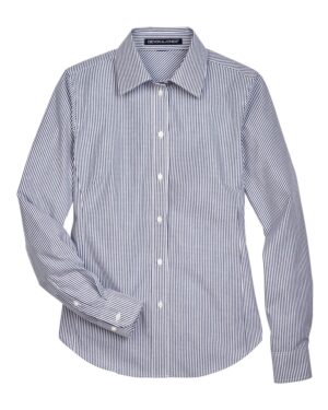 Devon & Jones Women's Crown Collection® Banker Stripe Woven Dress Shirt - Image 11