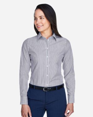 Devon & Jones Women's Crown Collection® Banker Stripe Woven Dress Shirt - Image 13