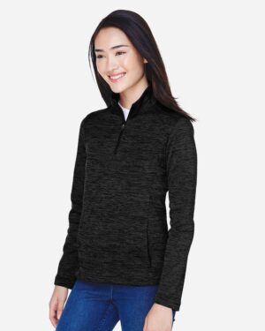 Devon & Jones Women's Newbury Mélange Fleece Quarter-Zip Pullover - Image 4